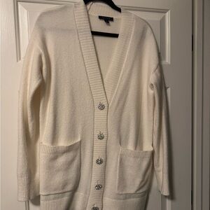 Ann Taylor Cream Cardigan with Button Details